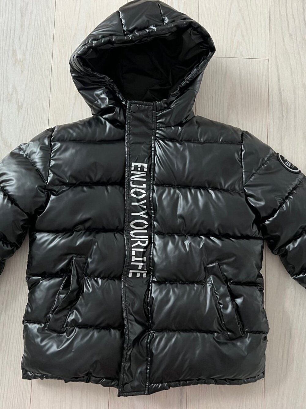 Shein Boy's Youth Quilted Winter Coast Jacket Black 12 yrs